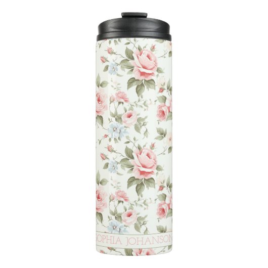 Bouteilles Isothermes Élégant Pastel rose fille mignonne Rose Motif (Devant)