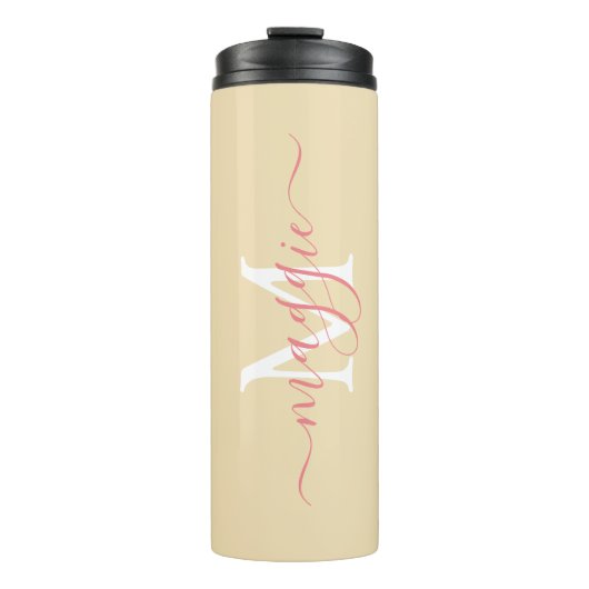 Bouteilles Isothermes Élégant Personnalisé Initiale & Nom Voyage Mug (Devant)