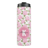 Bouteilles Isothermes Elegant Pink Hydragea Flowers Pattern Monogram (Devant)