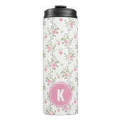 Bouteilles Isothermes Elegant Pink Roses Flowers Pattern Monogram (Devant)