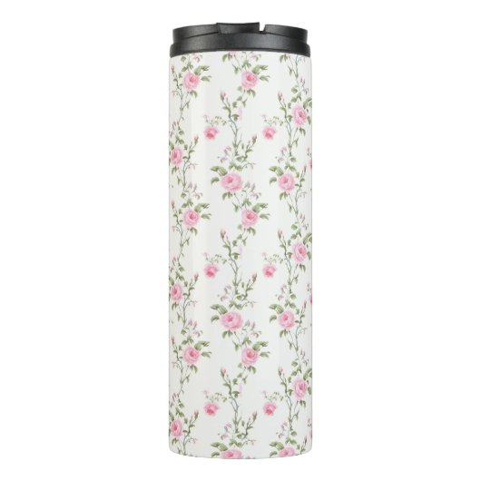 Bouteilles Isothermes Elegant Pink Roses Flowers Pattern Monogram (Dos)