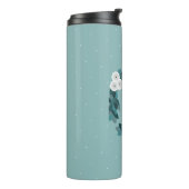 Bouteilles Isothermes Élégant Ranunculus gris Fleurs et Monogramme de fe (Tourné sur la gauche)