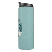 Bouteilles Isothermes Élégant Ranunculus gris Fleurs et Monogramme de fe (Tourné sur la droite)