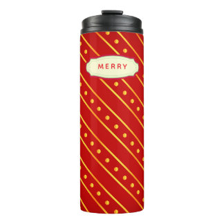 Bouteilles Isothermes Elegant Red and Gold Stripe & Dots Christmas