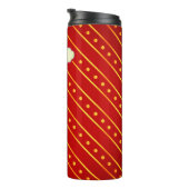 Bouteilles Isothermes Elegant Red and Gold Stripe & Dots Christmas (Tourné sur la droite)