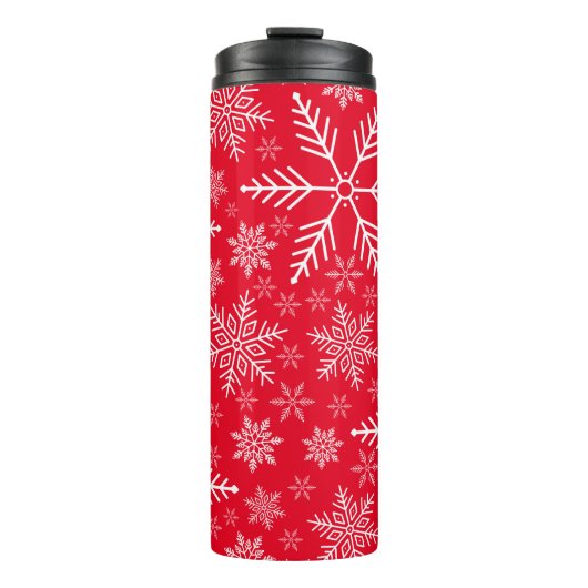 Bouteilles Isothermes Elégant Red Aqua White Winter Snowflake (Devant)