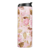 Bouteilles Isothermes élégant rose cousu motif avec fleurs rose a (Tourné sur la gauche)