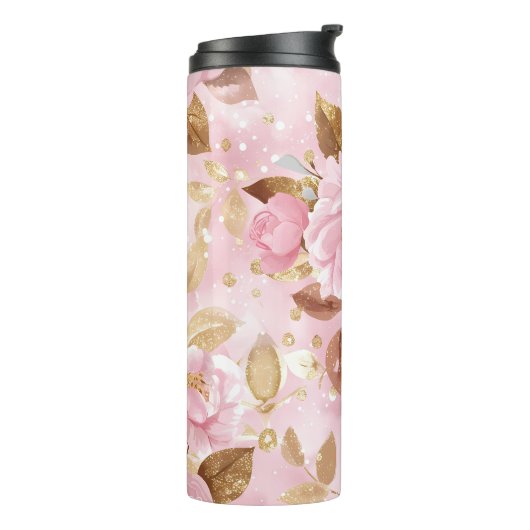 Bouteilles Isothermes élégant rose cousu motif avec fleurs rose a (Tourné sur la gauche)