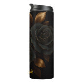 Bouteilles Isothermes Elégant Rose noir Golden Accents (Tourné sur la droite)