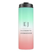 Bouteilles Isothermes Élégant rouge vert blanc dégradé Monogramme initia (Devant)