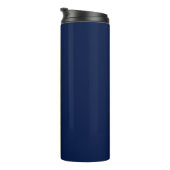 Bouteilles Isothermes Élégant Script Monogram Dark Navy Blue Grey & Gold (Tourné sur la droite)