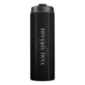 Bouteilles Isothermes Élégant Script Monogramme modifiable noir gris bla (Devant)