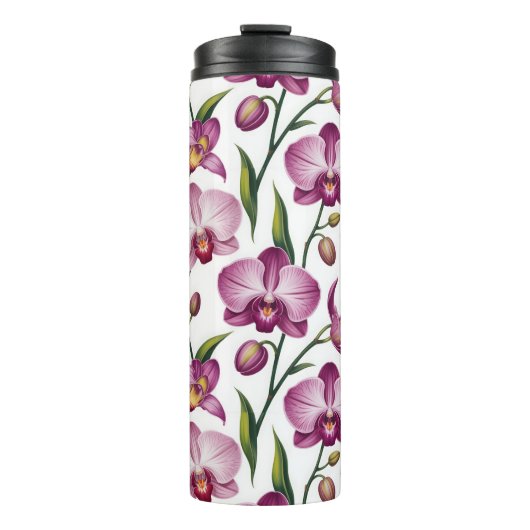 Bouteilles Isothermes Elegant Seamless Pattern of Purple and Pink Orchid (Devant)