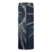 Bouteilles Isothermes Elégant Silver Sun Moon Doodle Mandala Blue Design (Dos)