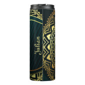 Bouteilles Isothermes Élégant Vert Faux Or Mandala (Dos)