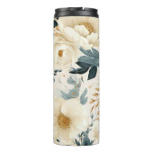 Bouteilles Isothermes Elégante aquarelle blanche et bleue Floral (Dos)