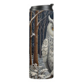 Bouteilles Isothermes Élégante forêt d'hiver de chouette blanche boho (Tourné sur la gauche)