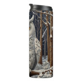 Bouteilles Isothermes Élégante forêt d'hiver de chouette blanche boho (Tourné sur la droite)