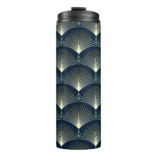 Bouteilles Isothermes Elégante Géométrie : Bleu Art Déco.