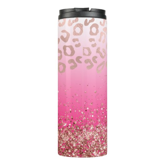 Bouteilles Isothermes Élégante Parties scintillant rose chaud Leopard Om (Dos)