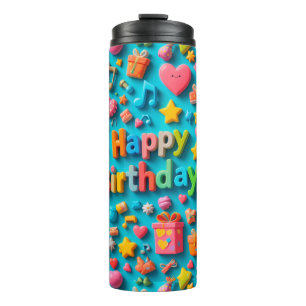 Bouteilles Isothermes Éléments colorés de la fête d'anniversaire