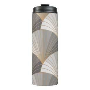 Bouteilles Isothermes Éléments gris avec contour doré. motif sans soudur