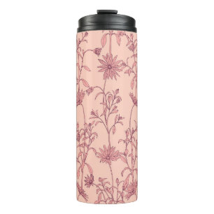 Bouteilles Isothermes Éléments vintages floraux, arrière - plan sans sou