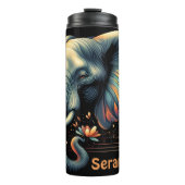 Bouteilles Isothermes Eléphant aux accents floraux (Devant)