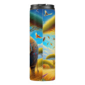 Bouteilles Isothermes Eléphant mère et bébé dans la savane africaine (Dos)