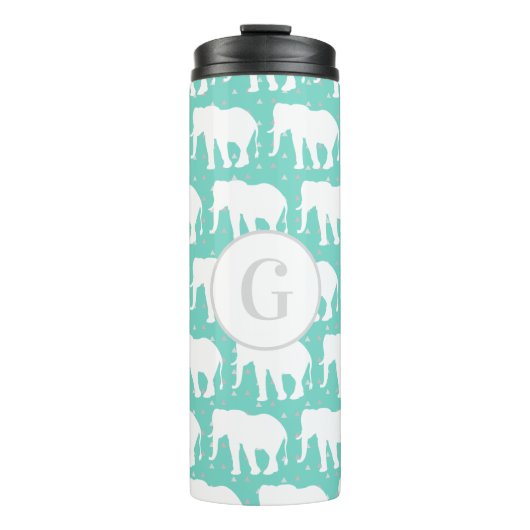 Bouteilles Isothermes Eléphants blancs bohèmes et triangles gris (Devant)