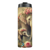Bouteilles Isothermes Eléphants enchantés dans la forêt florale (Devant)
