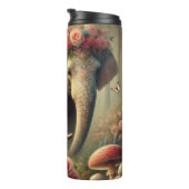 Bouteilles Isothermes Eléphants enchantés dans la forêt florale (Tourné sur la droite)