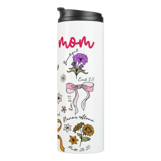 Bouteilles Isothermes Elle Est Maman Florale Affirmation Écriture Art (Tourné sur la droite)