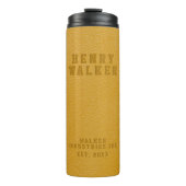 Bouteilles Isothermes Embossé Personnalisé Or Jaune Végétal Cuir (Devant)