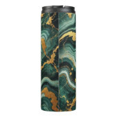 Bouteilles Isothermes Emerald Green & Gold Marble Look Mariage Glam (Dos)