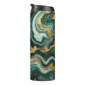 Bouteilles Isothermes Emerald Green & Gold Marble Look Mariage Glam (Tourné sur la droite)