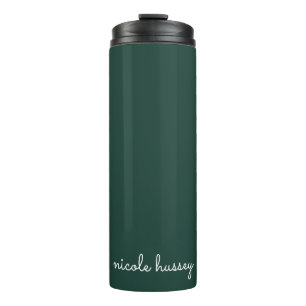 Bouteilles Isothermes Émeraude verte   Moderne Monogramme élégant