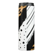 Bouteilles Isothermes Empreinte de léopard, Pois noirs et blancs, Grille (Dos)