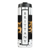 Bouteilles Isothermes Empreinte de léopard, Pois noirs et blancs, rayure (Devant)