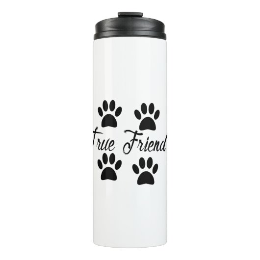Bouteilles Isothermes Empreinte de patte chien Vrai Amis Texte (Devant)