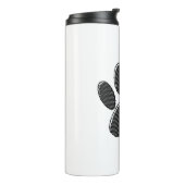 Bouteilles Isothermes Empreinte de patte de chiot rayé noir et blanc (Tourné sur la gauche)