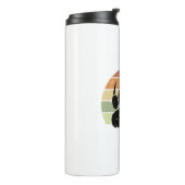 Bouteilles Isothermes Empreinte de patte d'ours noir détendu Retro Sunse (Tourné sur la gauche)