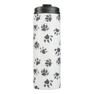Bouteilles Isothermes Empreintes Paw : Chien Monochrome Sans Seamless.