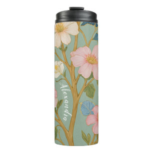 Bouteilles Isothermes En fleurs : Branche pastel avec fleurs roses
