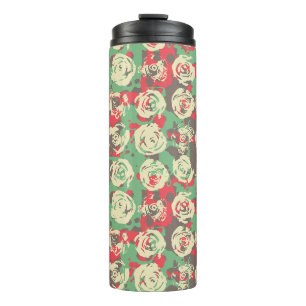 Bouteilles Isothermes Encre et Roses Harmonie - Motif Sans Couture