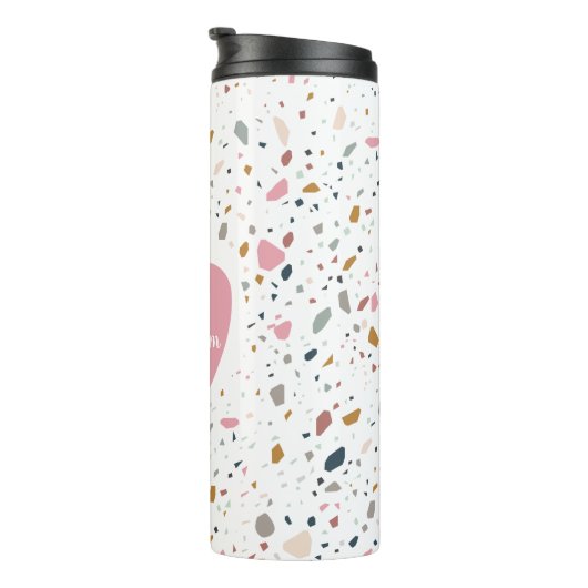 Bouteilles Isothermes Enseignant de la pomme rose Motif Terrazzo (Tourné sur la droite)