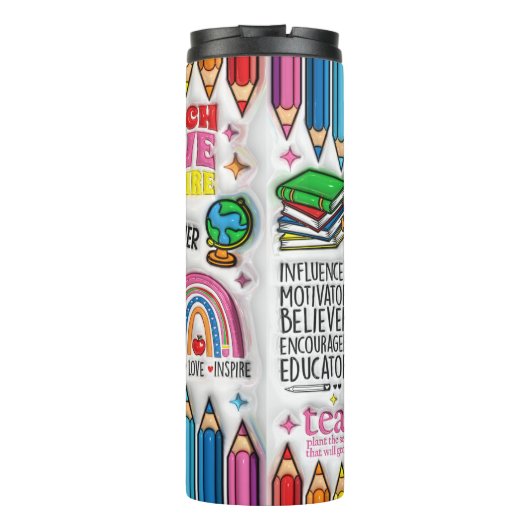 Bouteilles Isothermes Enseignants : Inspirer, Croissance, Esprit, Coeurs (Dos)