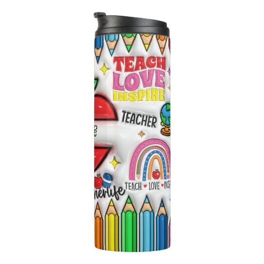 Bouteilles Isothermes Enseignants : Inspirer, Croissance, Esprit, Coeurs (Tourné sur la droite)