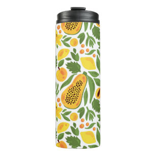 Bouteilles Isothermes Ensemble de fruits exotiques : papaye, citron, man