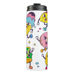 Bouteilles Isothermes Ensemble de nourriture et de boisson dans le style